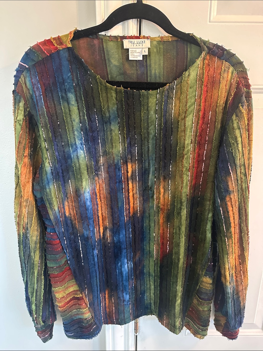 Tru Luxe Jeans Multicolor Striped Long Sleeve Top